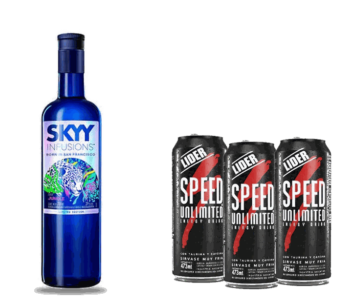 Combo Vodka Skyy Jungle + Speed XL